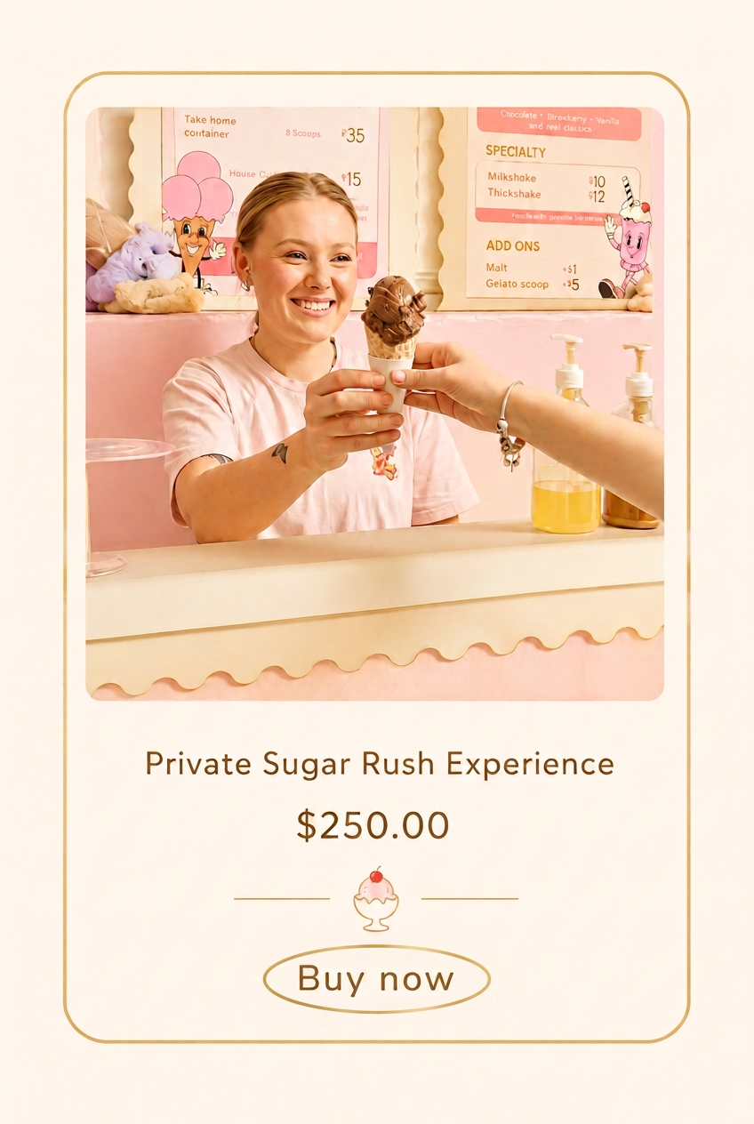 Private Sugar Rush Experience — gelato served in-store